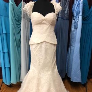 Truly Zac Posen Flutter Sleeve Wedding Dress